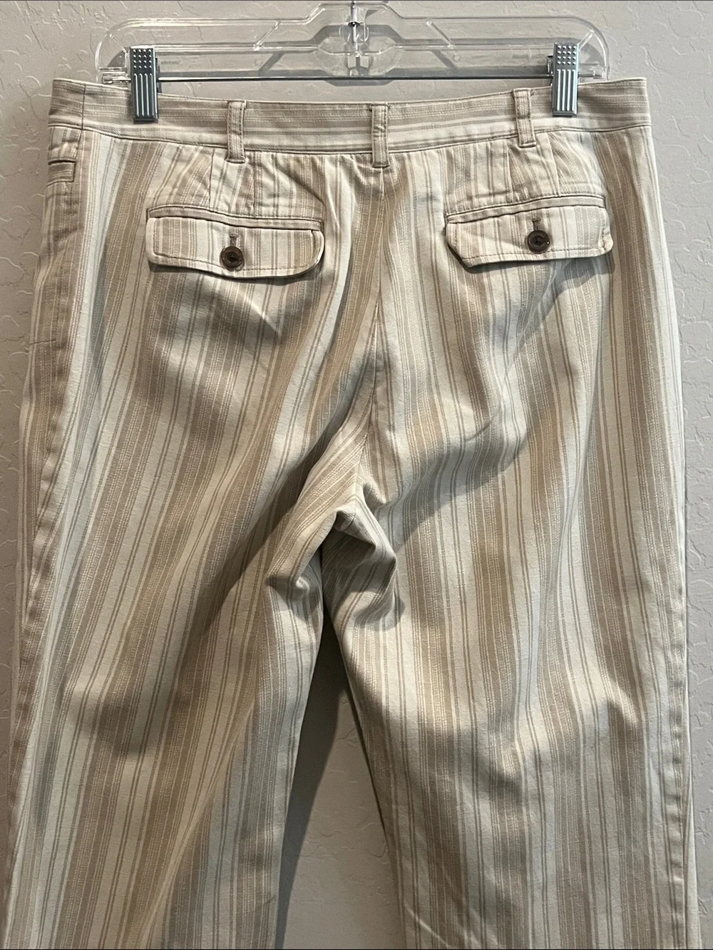Tory Burch Striped Beige & Cream Crop Pants - Picture 7 of 13
